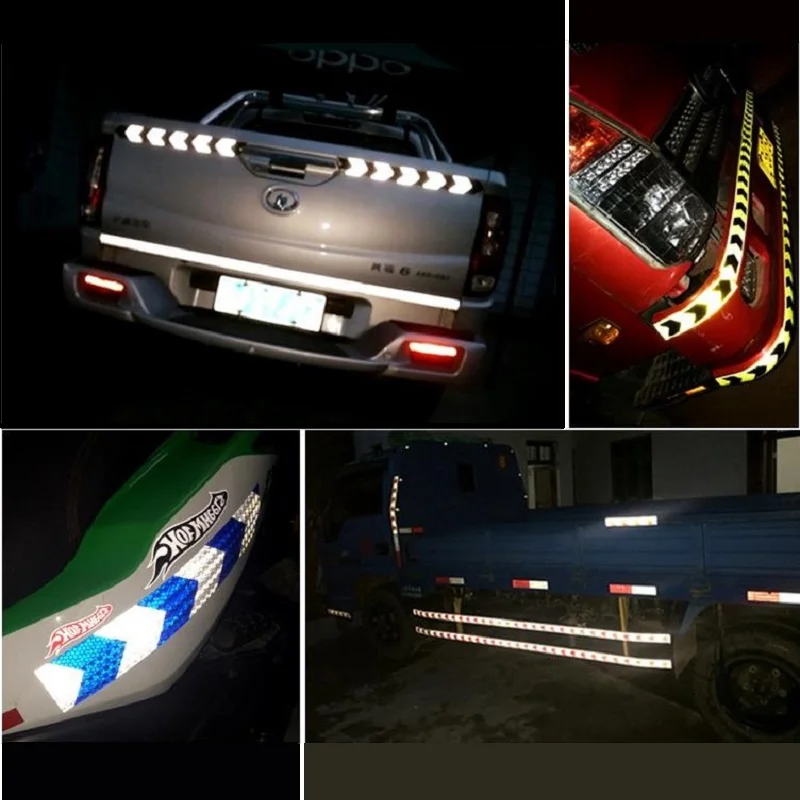 5CM*3M PVC Crystal Lattic Reflective Tape Car  Bar Two-color Warning Body Arrow Reflector Packing Self-adhesive