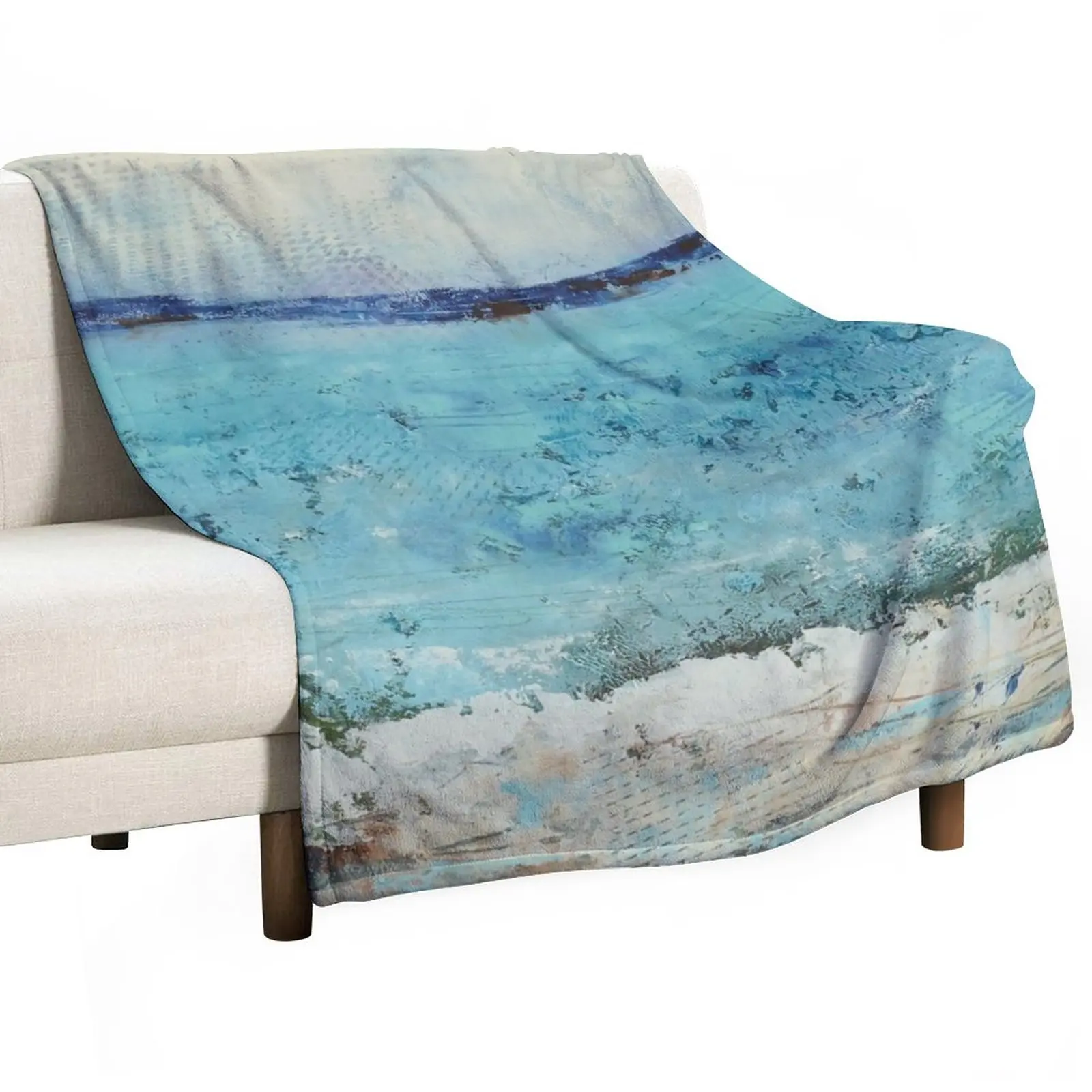 

New Summer For Days Cold Wax & Oil Painting Throw Blanket Fluffys Large anime Weighted Blankets