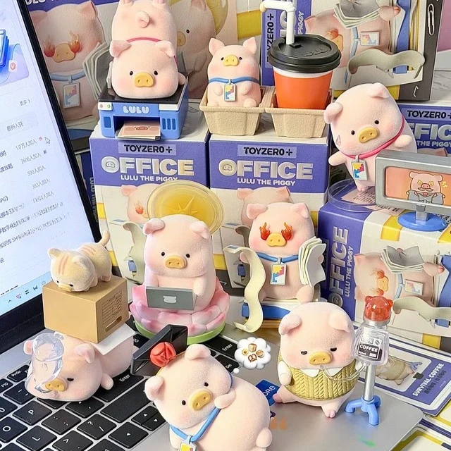 

LuLu The Piggy Office Series Blind Box Cute LuLu Anime Doll Mystery Box Collectible Figure Desktop Ornament Decor Surprise Gifts