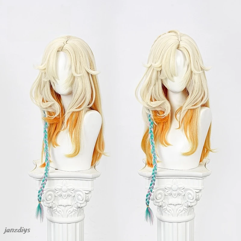 Em estoque xilonen peruca jogo genshin impacto cosplay peruca feminina 60cm cabelo longo natlan xilonen cosplay cílios peruca livre boné