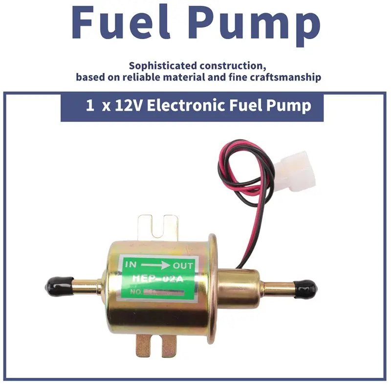 Upgraded Universal 12V Fuel Pump HEP-02A Electric Gas Low Pressure Crude Oil Pump