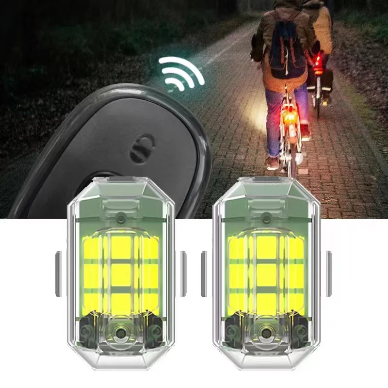 Wireless LED Drone Strobe Light for Motorcycle Car Bike Remote Control Anti-collision Warning Light Signal Light