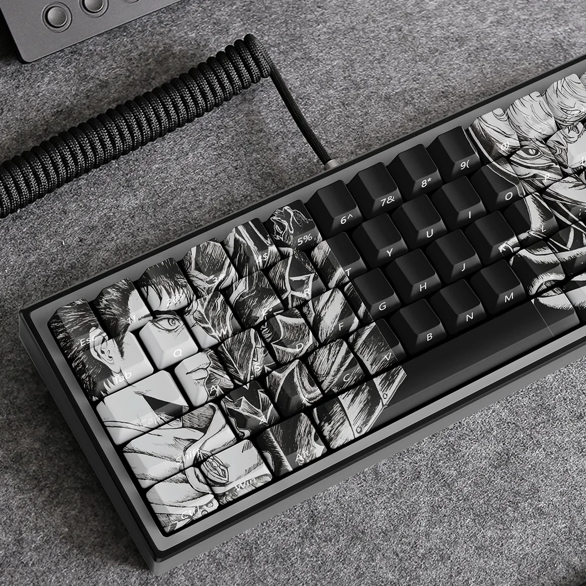 Berserk Keycaps Anime Theme Side Transparent Chreey Pbt Office Game Keycaps for Wooting, Ez Made Manicurist Nightmare Mai From