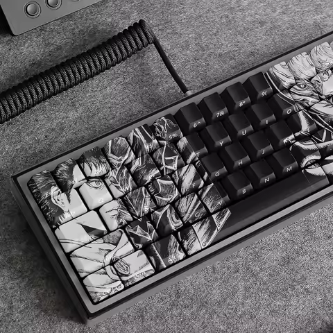 Berserk Keycaps Anime Theme Side Transparent Chreey Pbt Office Game Keycaps for Wooting, Ez Made Manicurist Nightmare Mai From
