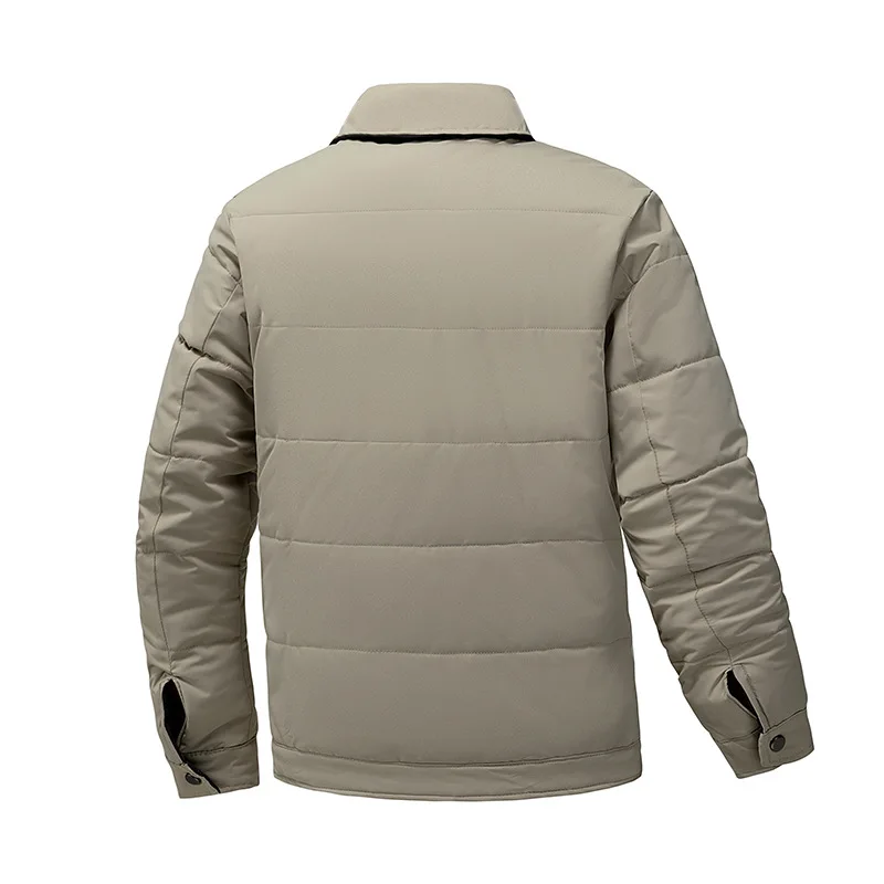 Men's Thickened Cotton-Padded Jacket with Lapels Fashionable Lightweight Warm Cold-Proof Double-Sided Autumn Winter Coat