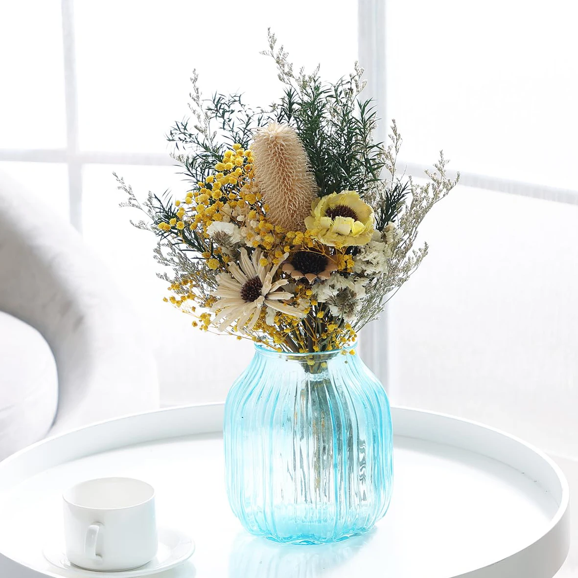 Natural Plants Dried Flowers Chamomile Eucalyptus Leaves Cotton  Bouquet Home Wedding Table Wall Decor Aesthetic Accessories