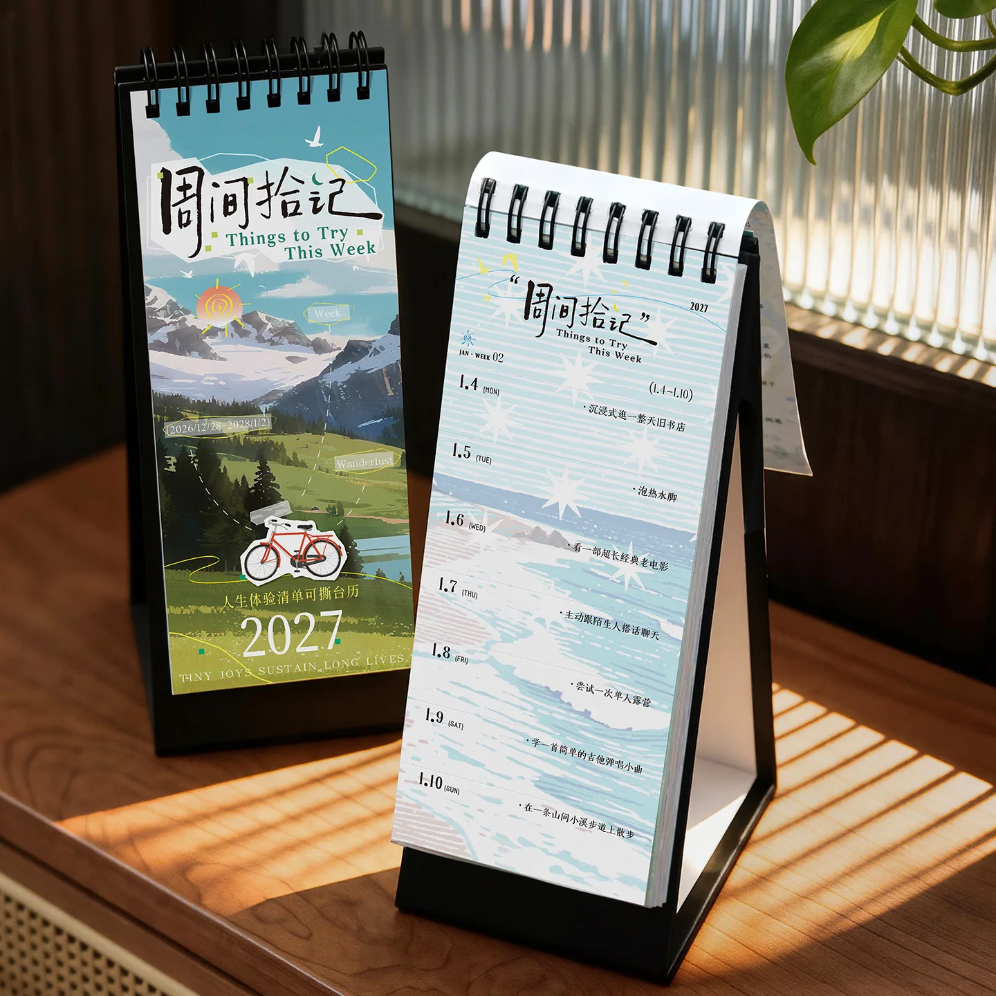 2027 New Tear-Off Desk Calendar, Life Experience Checklist Weekly Diary, Desktop Decoration, Inspirational Simple Multifunctional Desk Calendar, Time Management Tracker, Healing Creative Gift