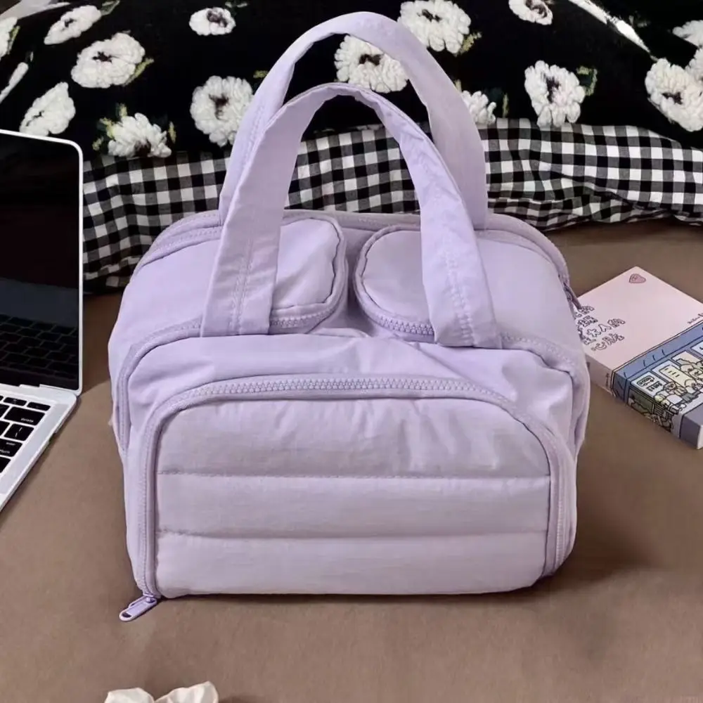 Multipocket Design Cosmetic Handbag Zipper Closure Double Side Open Portable Makeup Pouch Separate Dry and Wet Large Capacity