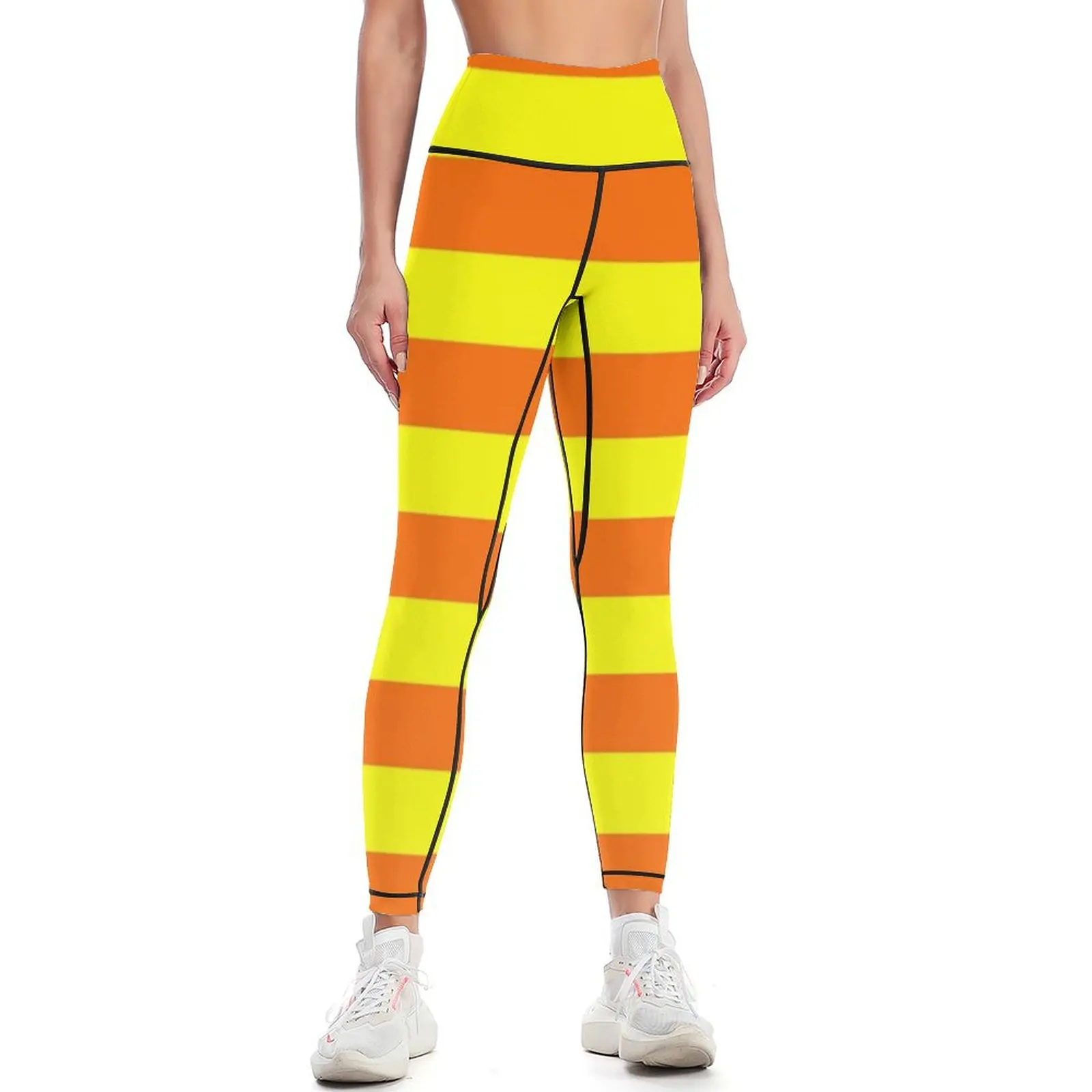 

orange and yellow stripes Leggings Women sports push up tights for fitness set gym Women's gym Womens Leggings