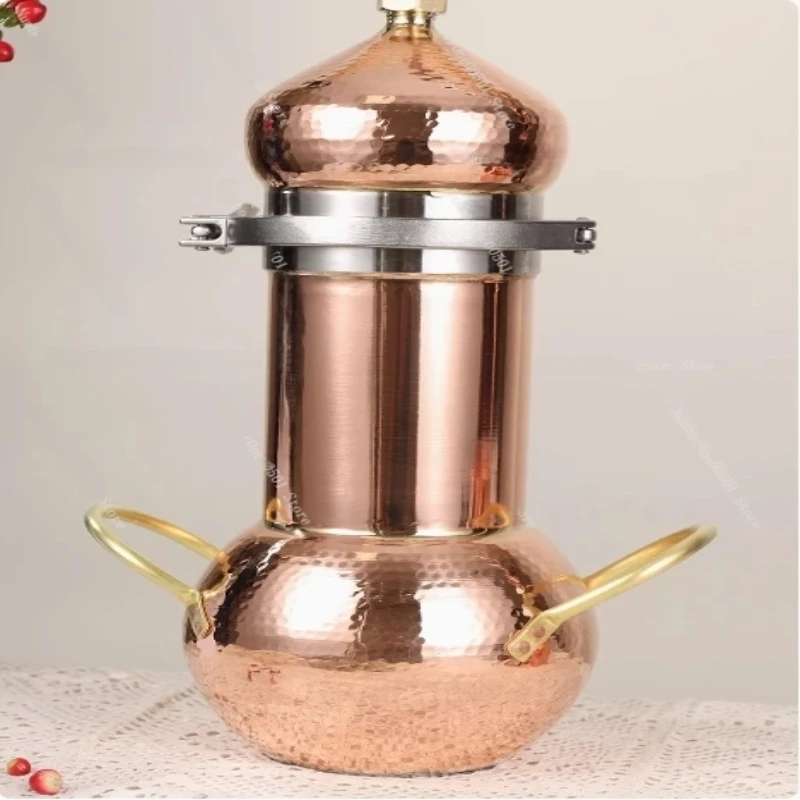 2L Pure Flower Essential Oil Distiller Handmade Brandy Wine Steaming Machine Copper Alembic Distillation Set