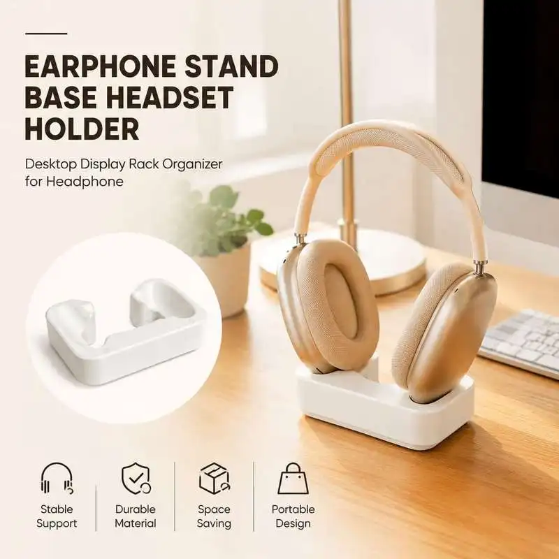 Desktop Headphone Hanger Stand Earphone Display Storage Base Rack for Headset