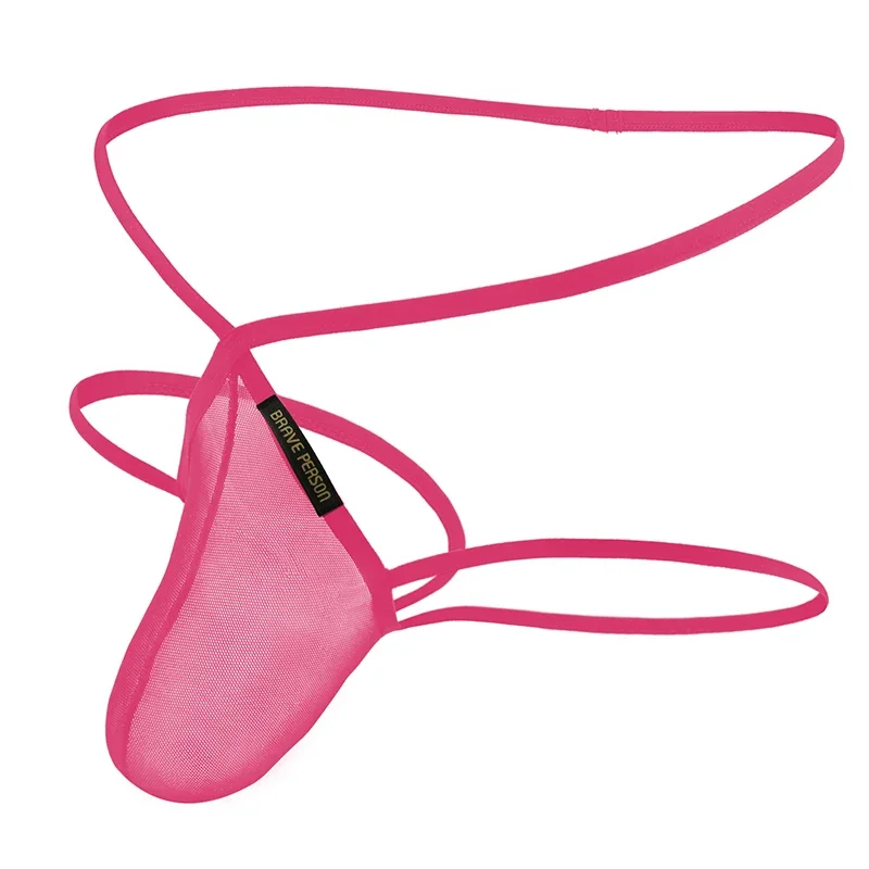 Men's Thongs Silky Thin Underwear breathable Bulge Pouch Bikini Mesh Thongs Blackless Briefs