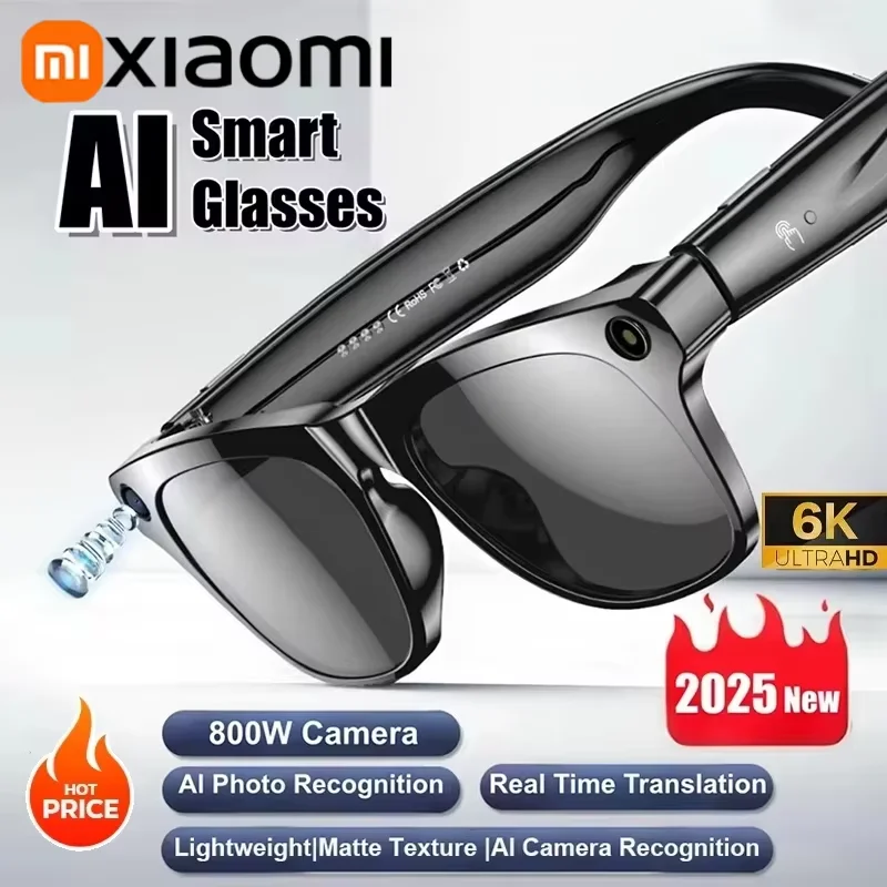 Xiaomi 8K HD AI lunettes intelligentes photochromiques multifonction Bluetooth appel Assistant vocal lecteur de musique traduire lunettes de caméra