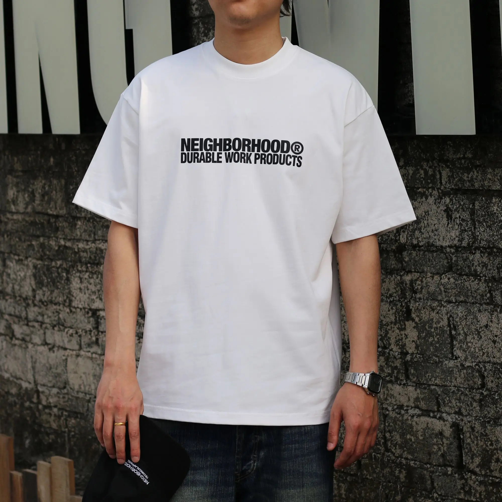 NEIGHBORHOOD NBHD Heavy‑Weight Small Crew Neck Printed Short‑Sleeve T‑Shirt Loose Casual Summer Men Daily Tops