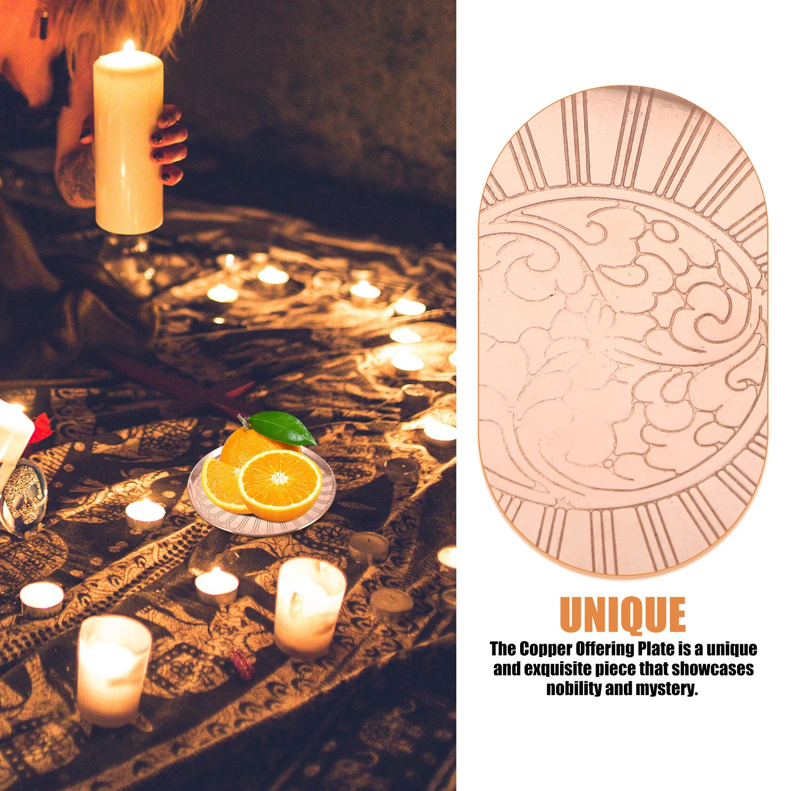 

1pcs Copper Wealth God Offering Plate Fruit Tray For Temple Worship Home Decor Bowl Buddhist Supplies Sacrificial Dish