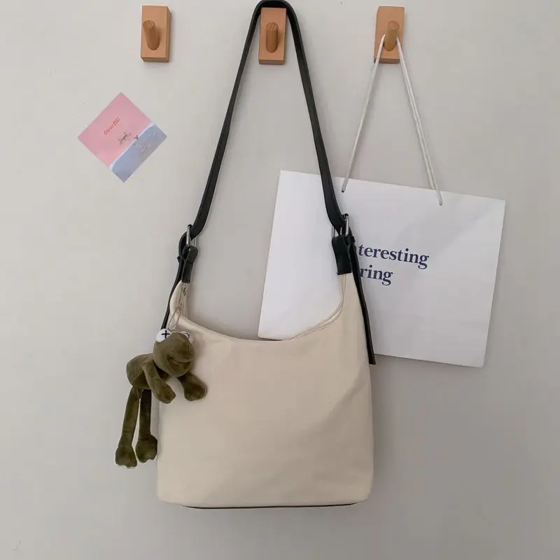 Bolso cruzado de lona para mujer, bandolera con costuras artísticas, informal, combina con todo, gran capacidad, estética, nueva tendencia, 2023