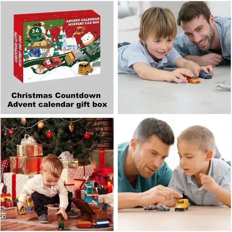 24 Stuks Pull Back Auto Speelgoed Set Kerst Countdown Adventskalender Kids Grote Collectie Set Christmas Party Favor 2023