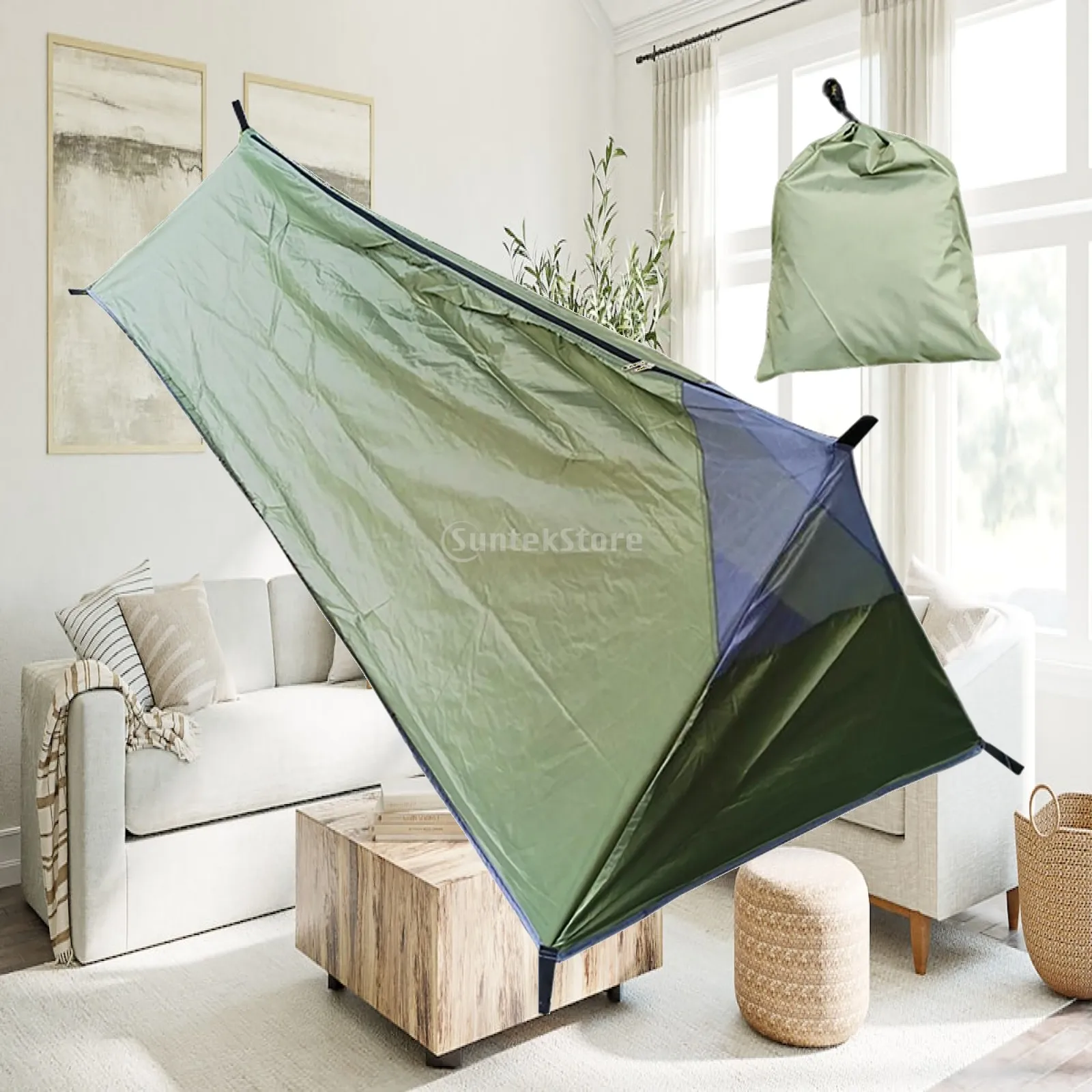 1 Person Camping Tent Ultralight Waterproof Windproof 4 Season Backpacking Shelter with Block for Beach Travel Outdoor