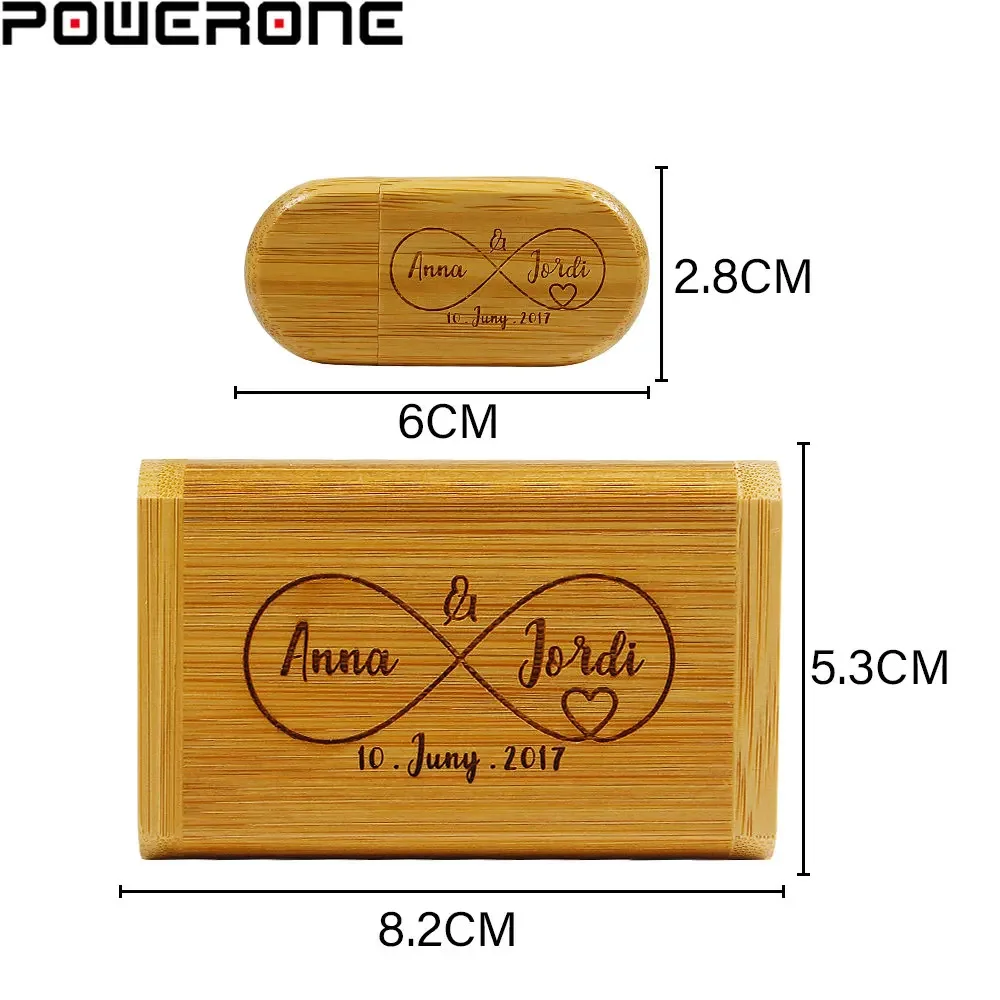 1PCS Free Custom LOGO USB Flash Drives 64GB Wooden + Box Pen Drive 32GB Wedding Gifts USB 2.0 Memory Stick 16GB Photo U Disk 8GB