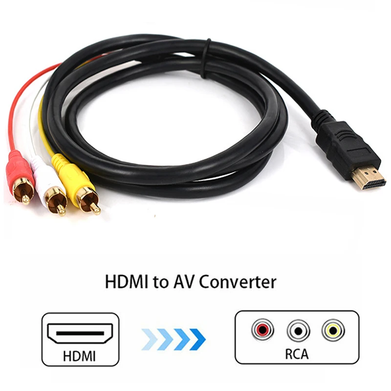 1,5 M 1080P HDMI-kompatibel zu 3 RCA Video Audio HDMI-kompatibel Kabel AV Kabel Konverter Adapter für HDMI TV Set-Box DVD Laptop – Detail 3