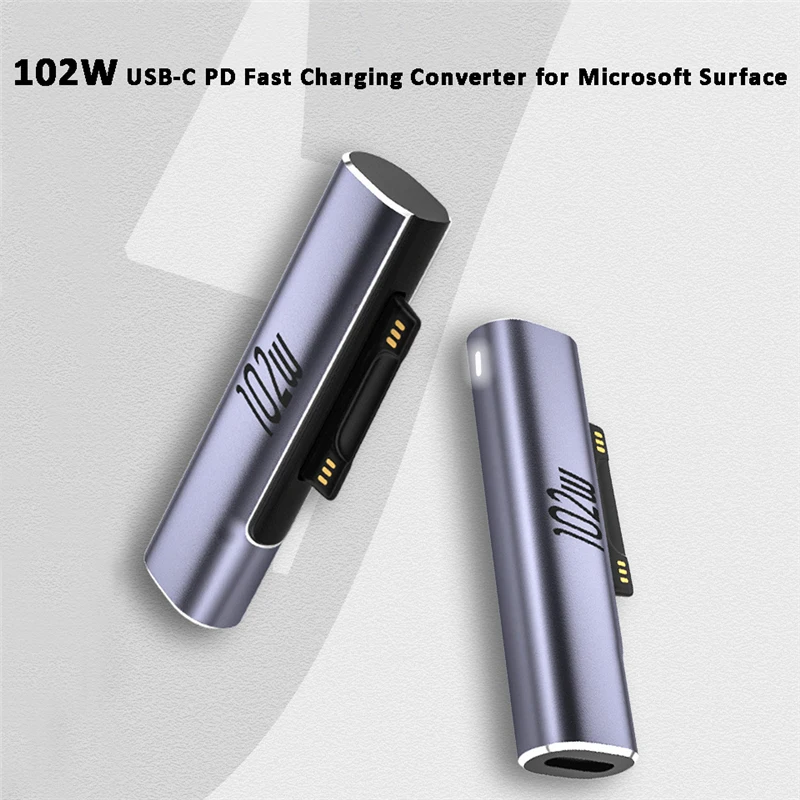 102 واط USB نوع C PD سريع قابس شحن محول ل مايكروسوفت السطح برو 8 7 6 5 4 3 الذهاب USB-C محول ل سطح كتاب 1 2 3
