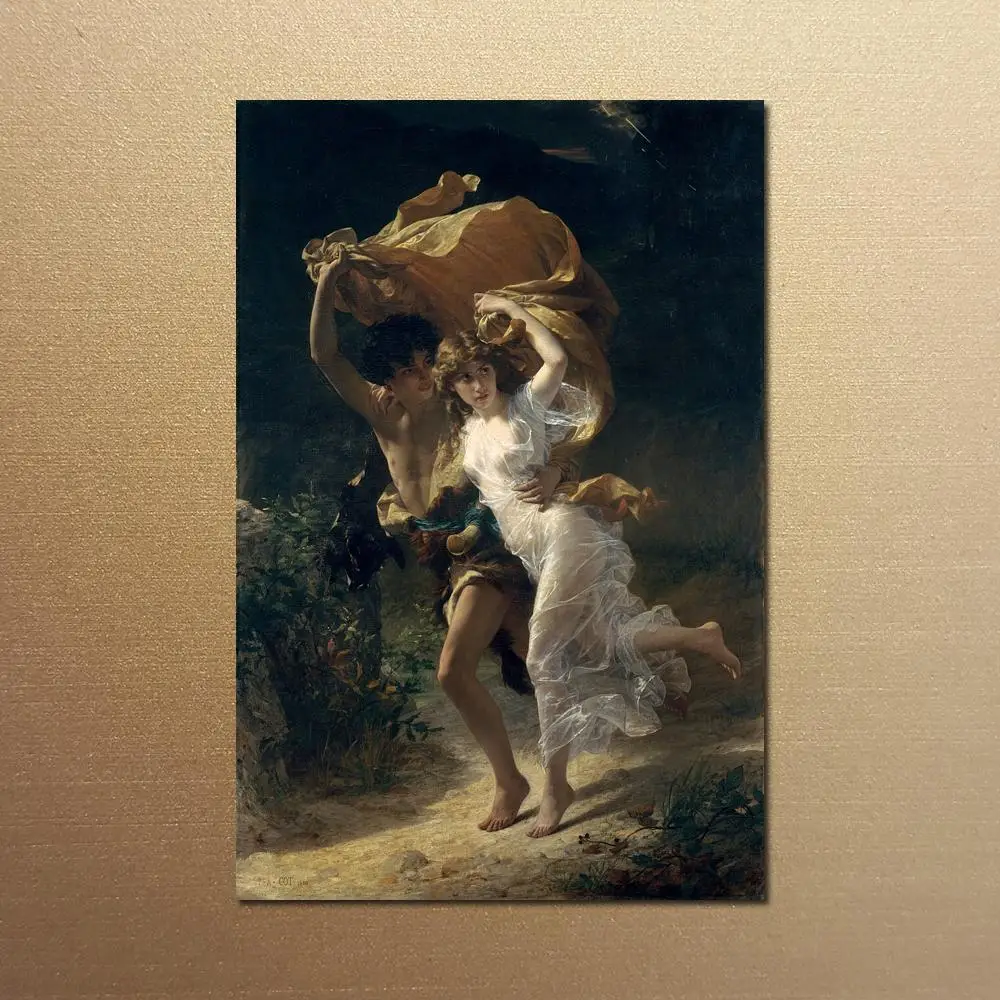 Large Canvas Poster Wall Art Springtime Pierre-Auguste Cot Painting HD Printed Pictures Renaissance Home Decor Religious Gift