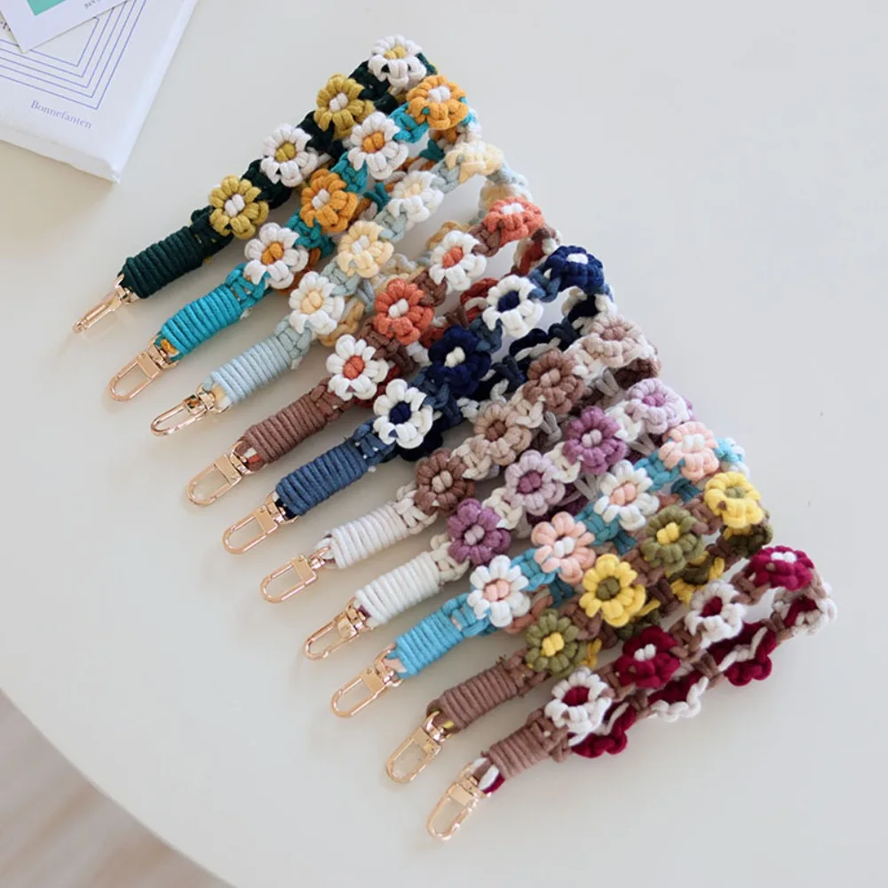 

Cellphone Strap Lanyard Boho Phone Case Rope Keyring DIY Craft Accessories Daisy Flower Keychain Phone Wristband Colorful