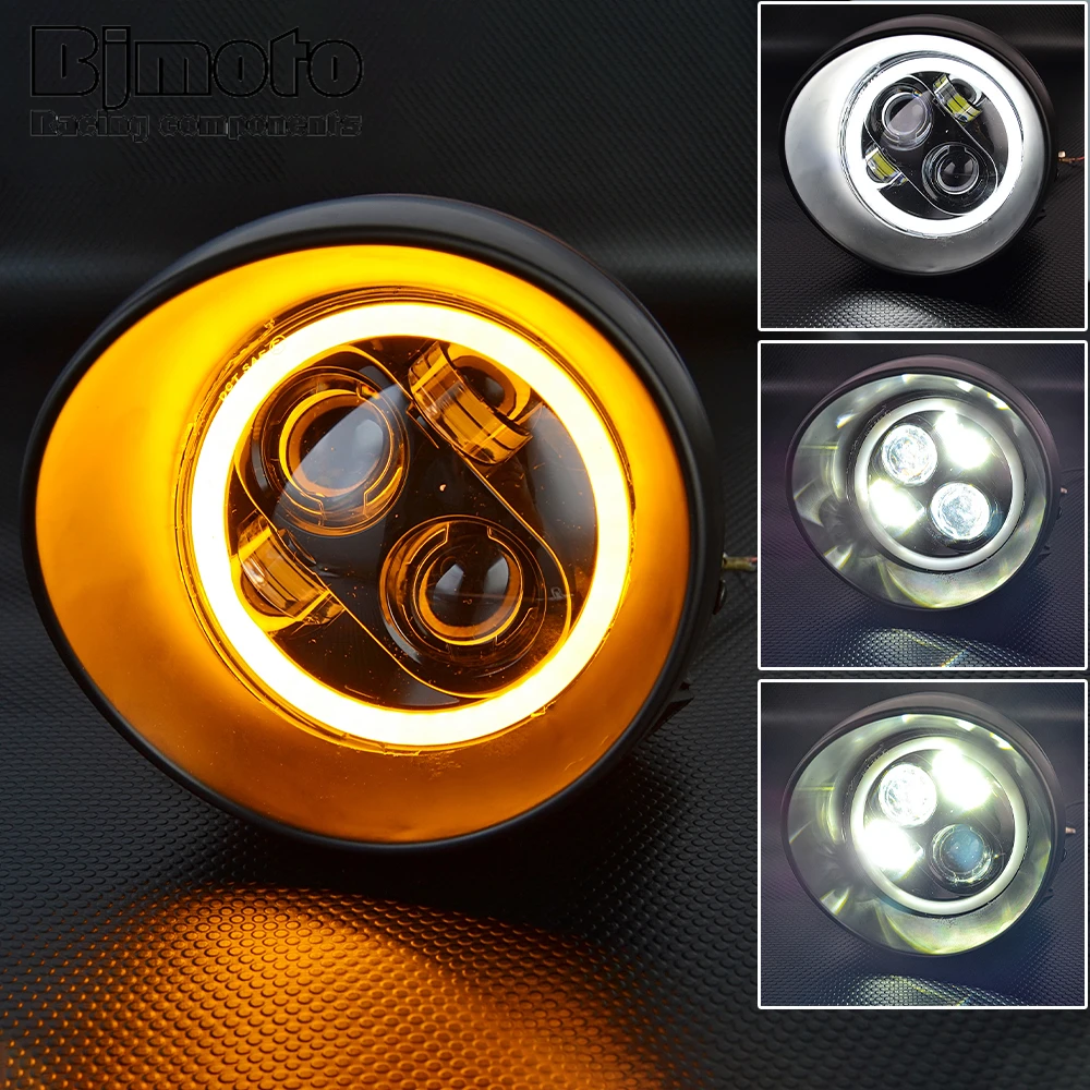5.75 inch Motorcycle LED Headlight Universal Headlamp For Harley Sportster Dyna Honda Hayabusa Suzuki Kawasaki Bobbers Custom - Image 2