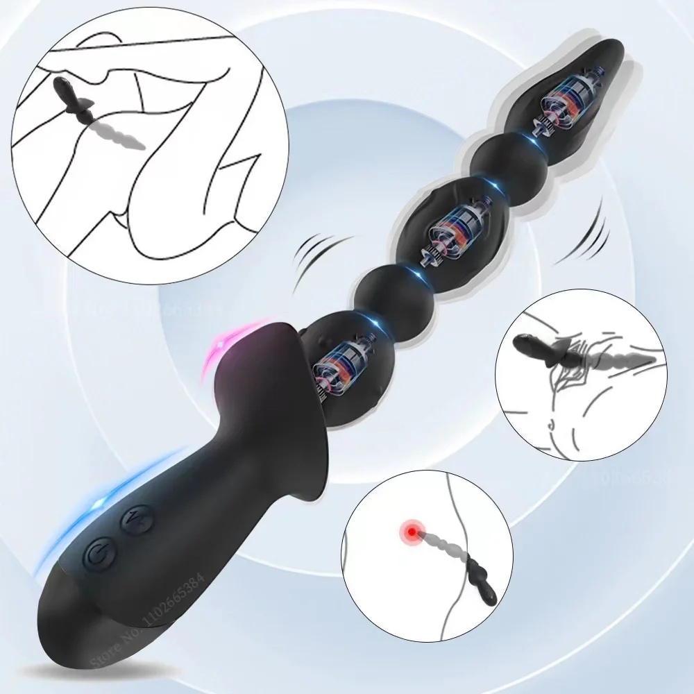 Anal Beads Vibrator Male Butt Plug Prostate Massager Female Dildos Vagina Clit Stimulator Sex Toys for Women Men Adult Goods 18