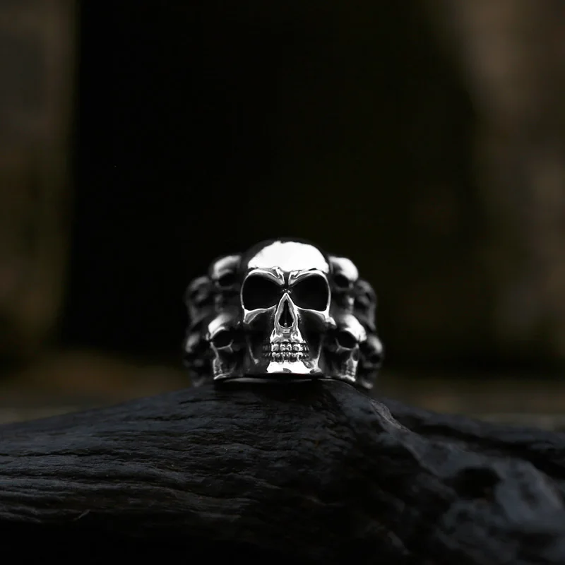 Beier New Store 316L Stainless Steel High Quality Biker Ring Punk Lots Of Skull Ring For Men Fashion Jewelry LLBR8-079R