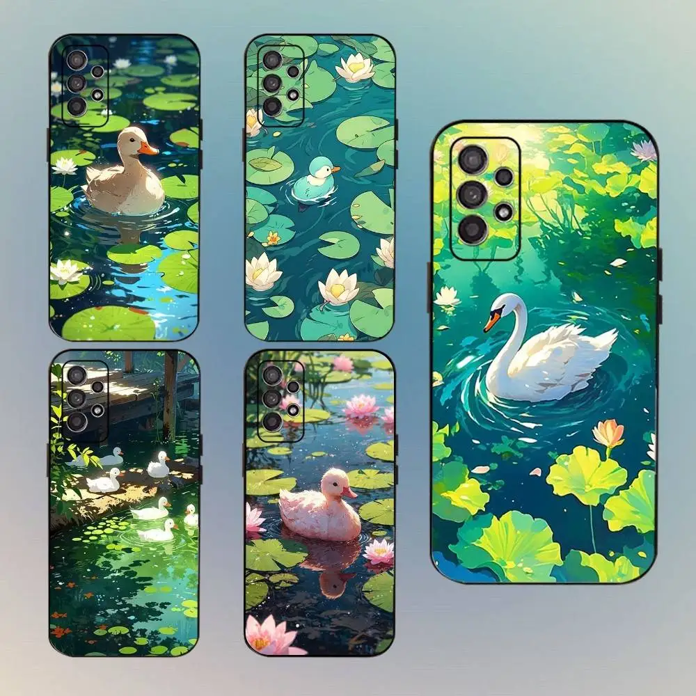 

duck Phone Case For Samsung Galaxy A13,A21s,A22,A31,A32,A52,A53,A71,A80,Soft Black Shell