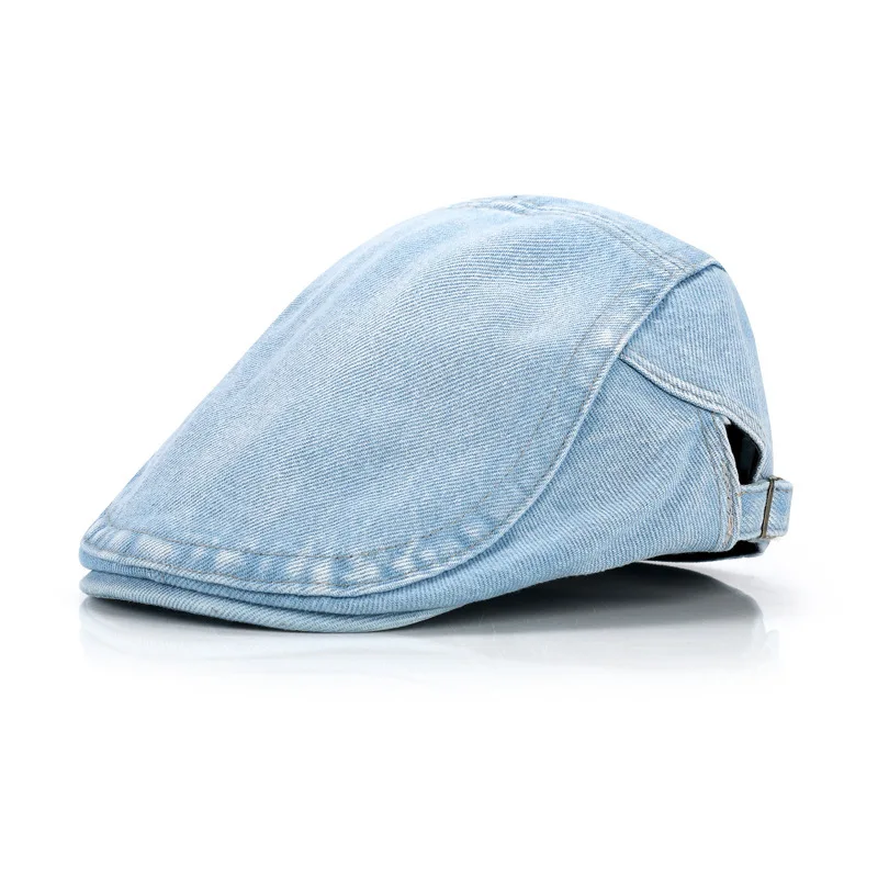 Denim beret hat classic cap for men and women foreign trade cotton hat fashion simple