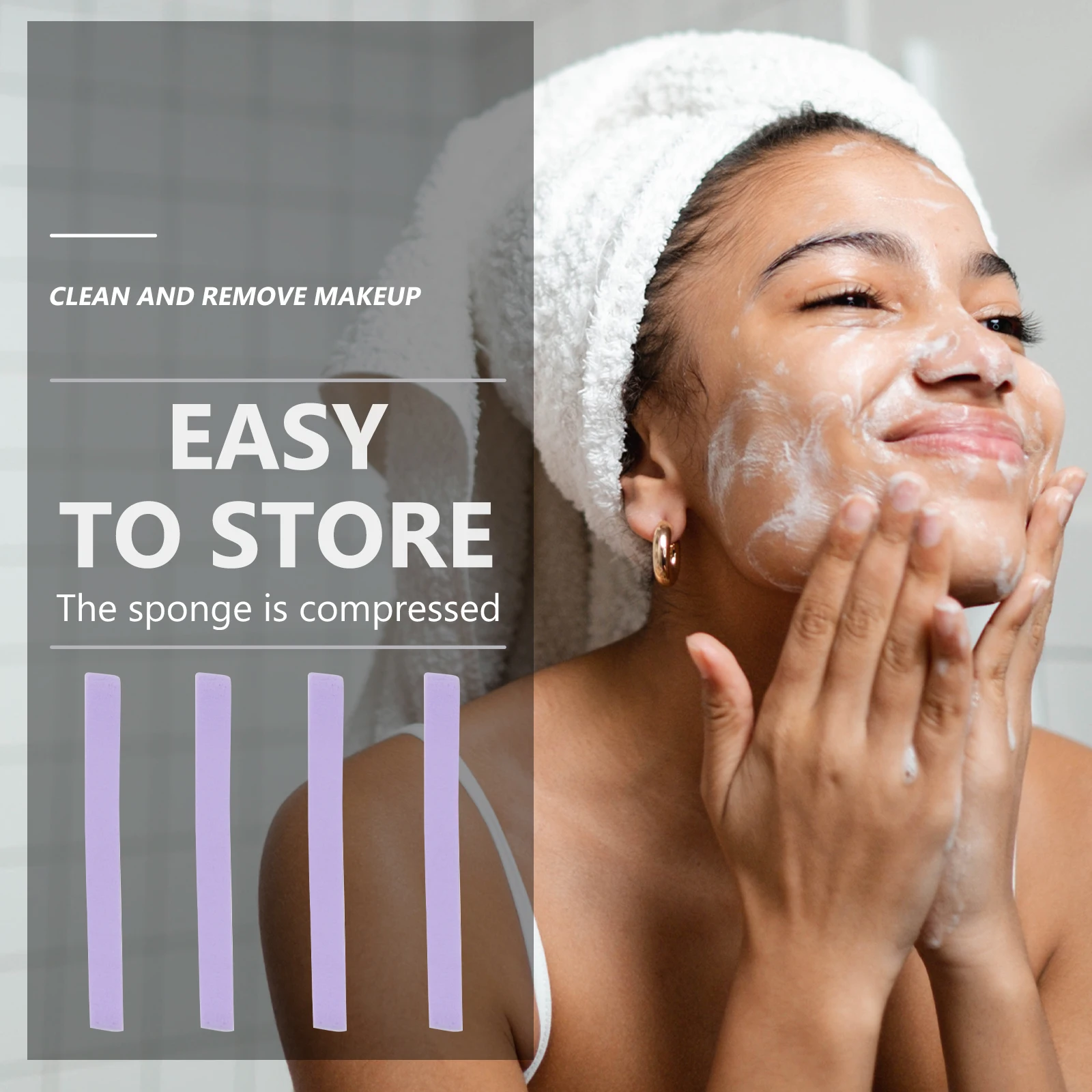 

120pcs Cleaning Sponge Soft Facial Cleansing Travel Wash Cloth Face Pads Exfoliating Accessories Safe Sensitive Skin Makeup