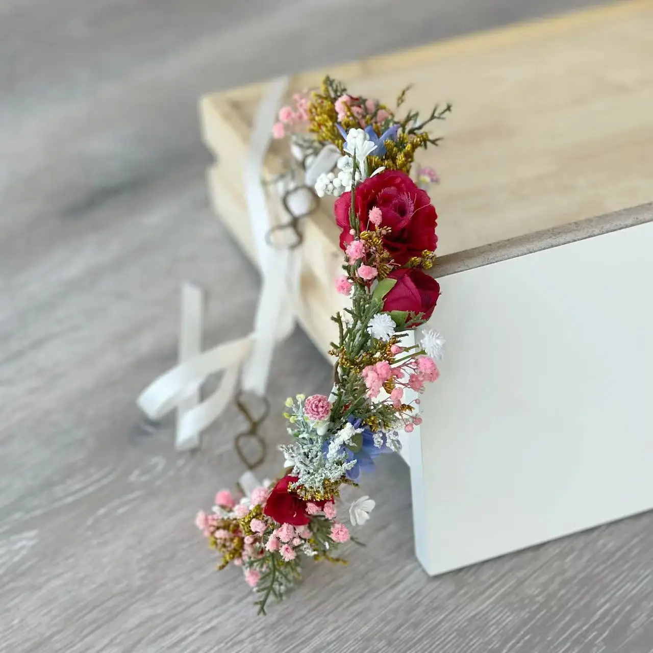 Burgundy Wedding Bridal Flower Wreaths Crown