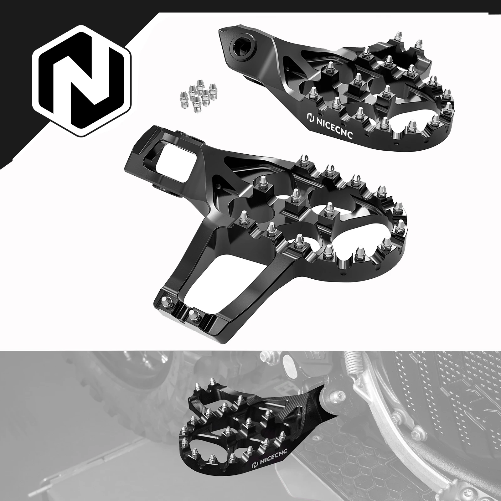 

For KTM EXC 300 2024-2025 NICECNC Extender Foot Pegs Footrests EXCF 350 XCW 500 24-25 SX 125 SXF 450 XC 300 XCF 250 2023-2025