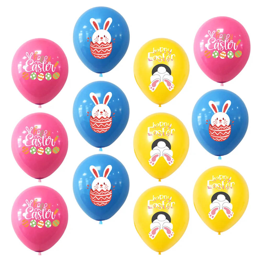 

24Pcs Easter Egg Balloons Adorable Bunny Print Latex Balloon Set for Holiday Party Decorations Easter Theme Balloon Decoration