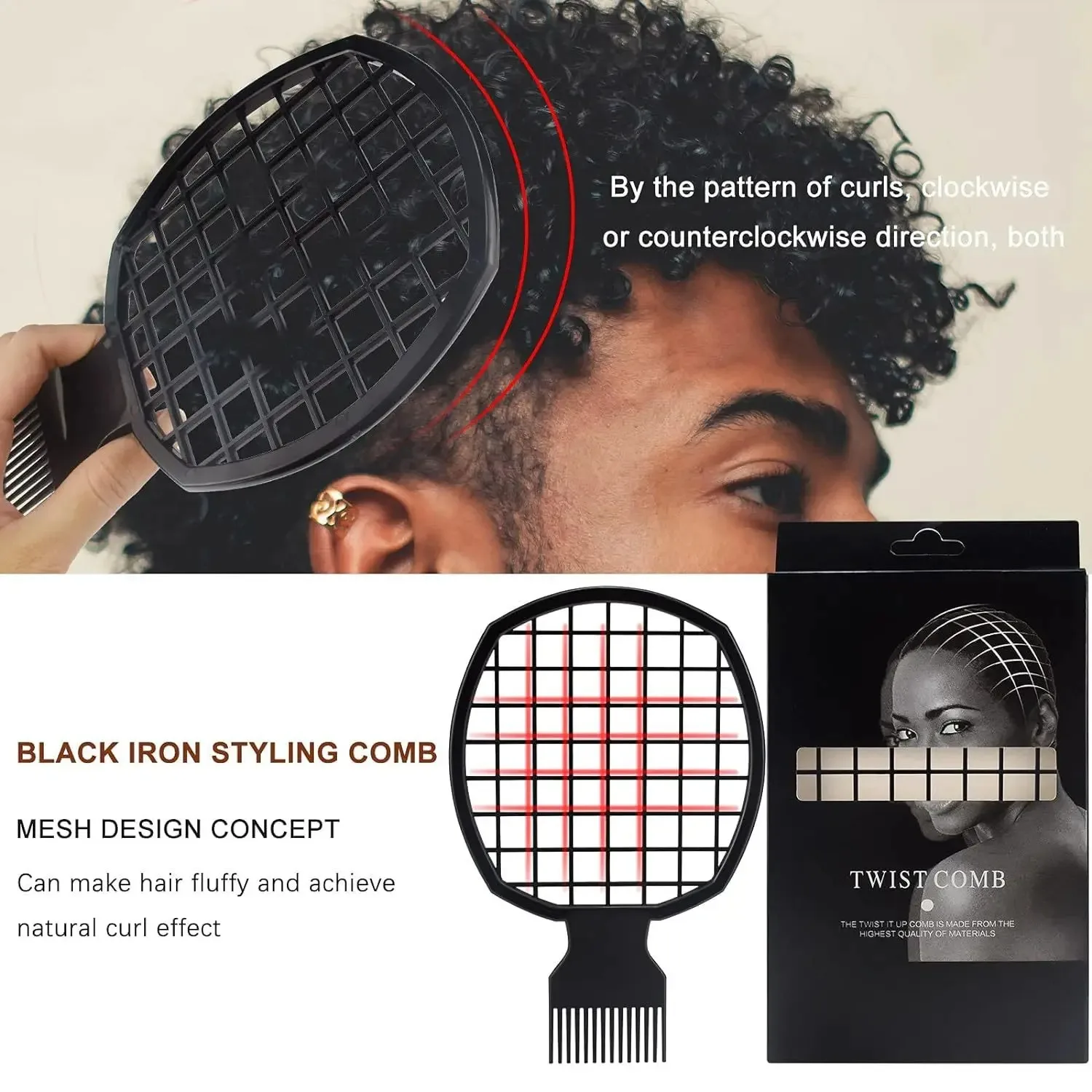 Magisches Twisted-Hairstyle-Schwamm-Set, Lockenbürsten für Männer und Frauen, Afrikanische Lockenbürsten, Styling-Tools – Detail 3