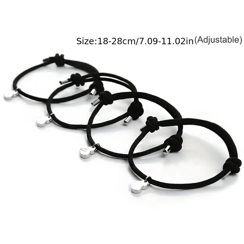 أربع أوراق البرسيم المغناطيسي أفضل أساور الصداقة ل 4 قطعة النساء الرجال المغناطيس القلب أفضل صديق للأبد حسن الحظ سوار هدية