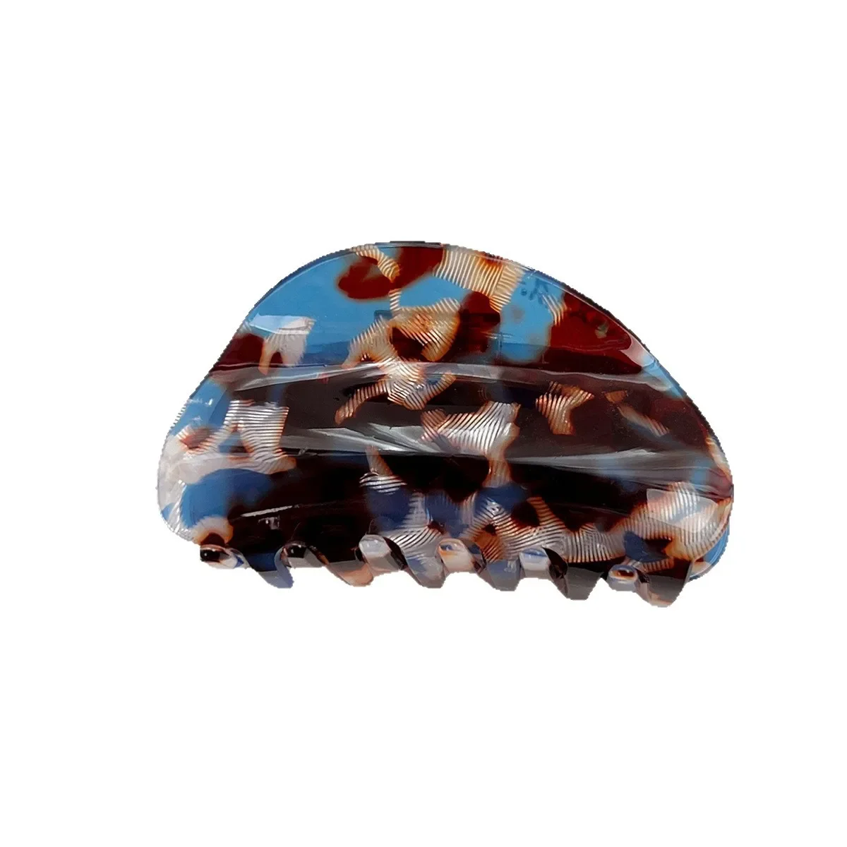 Clip floreale retrò imitazione acetato conchiglia semicircolare Clip di squalo Temperamento elegante Copricapo per panino sul retro della testa per le donne