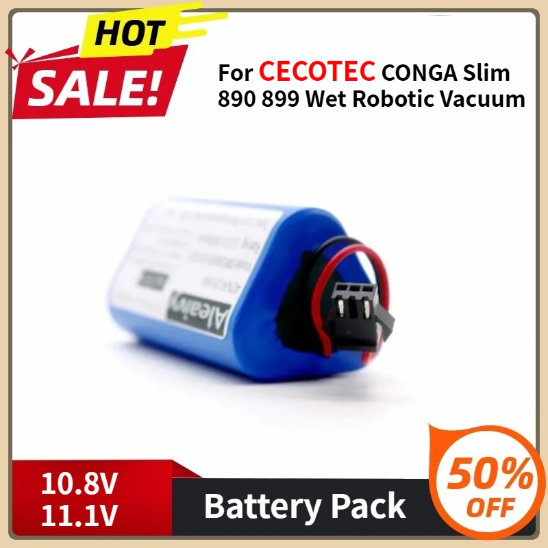 

For CECOTEC CONGA Slim 890 899 Wet Robotic Vacuum Cleaner 10.8V 11.1V 18650 Lithium Battery High Quality