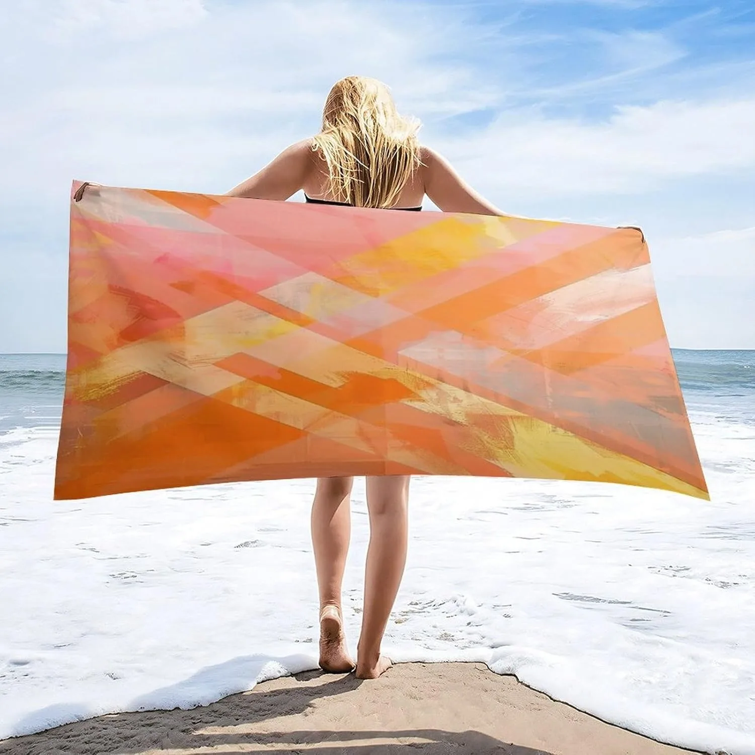 1PC Beach Towel Stripe pattern for family friends Gifts Towel Quick-Dry Beach Towel For Yoga Tourism Beach GYM Camping Swimming
