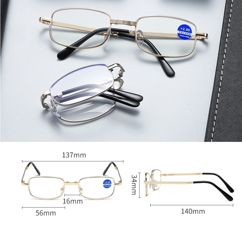 Anti-blue Light Reading Glasses Men Women Fashion Foldable Presbyopia Optical Eyeglasses +1.0 To +4.0