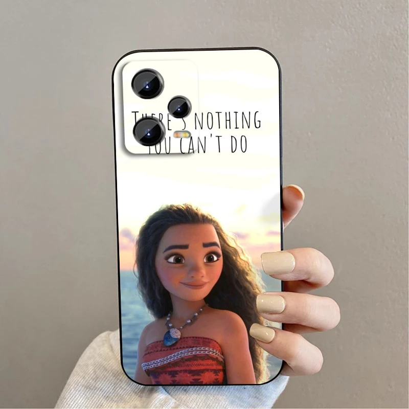 جراب هاتف أسود خلفي من ديزني موانا المحيط ، فيلم لشاومي ريدمي نوت 13 12R 12 12S توربو 11 11T 11S 10 10S برو بلس 5G #3