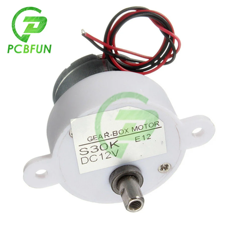 DC 12V S30K Reduction Motor 7.5rpm 2 Wires for Electronic Toys Fan