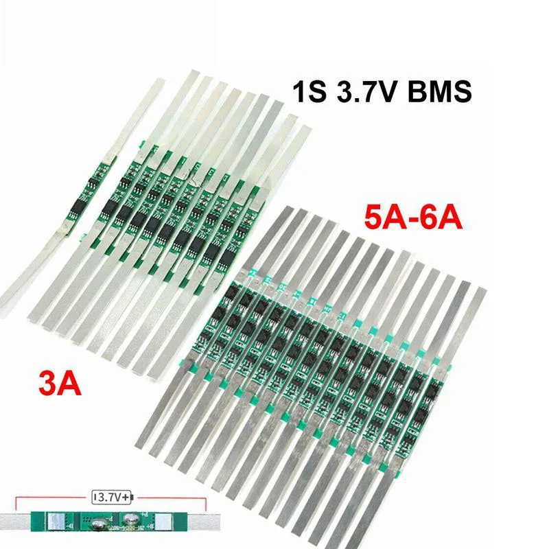 10PCS Li-Ion Batteries Protection Board 1S 3A BMS PCB Protection Board Suitable For 3.7V 18650 Lithium Battery