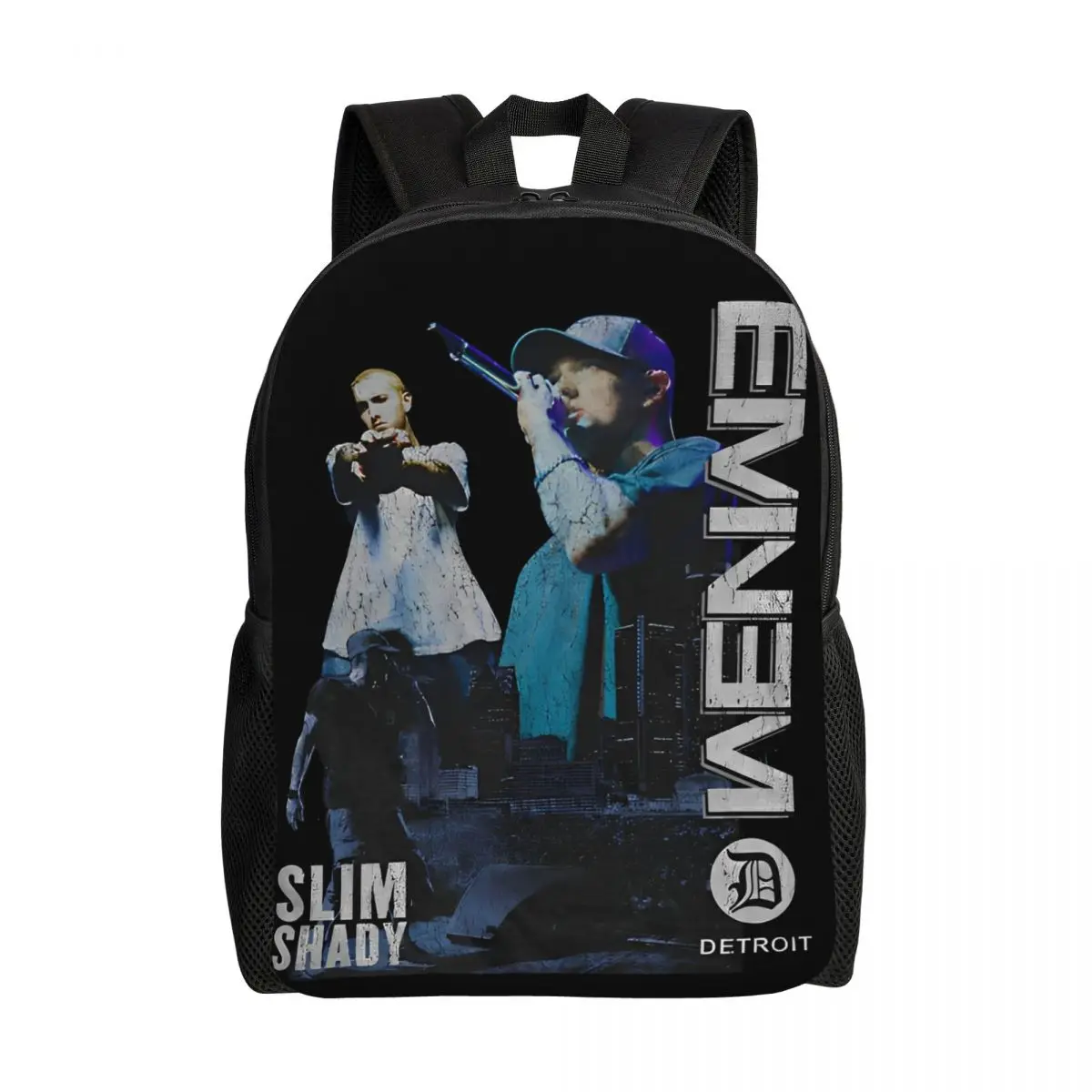 

Famous Rapper Eminem Rock Camisetas Boy Backpack Travel Backpacks Women Men Kawaii School Bags Colorful Print Rucksack