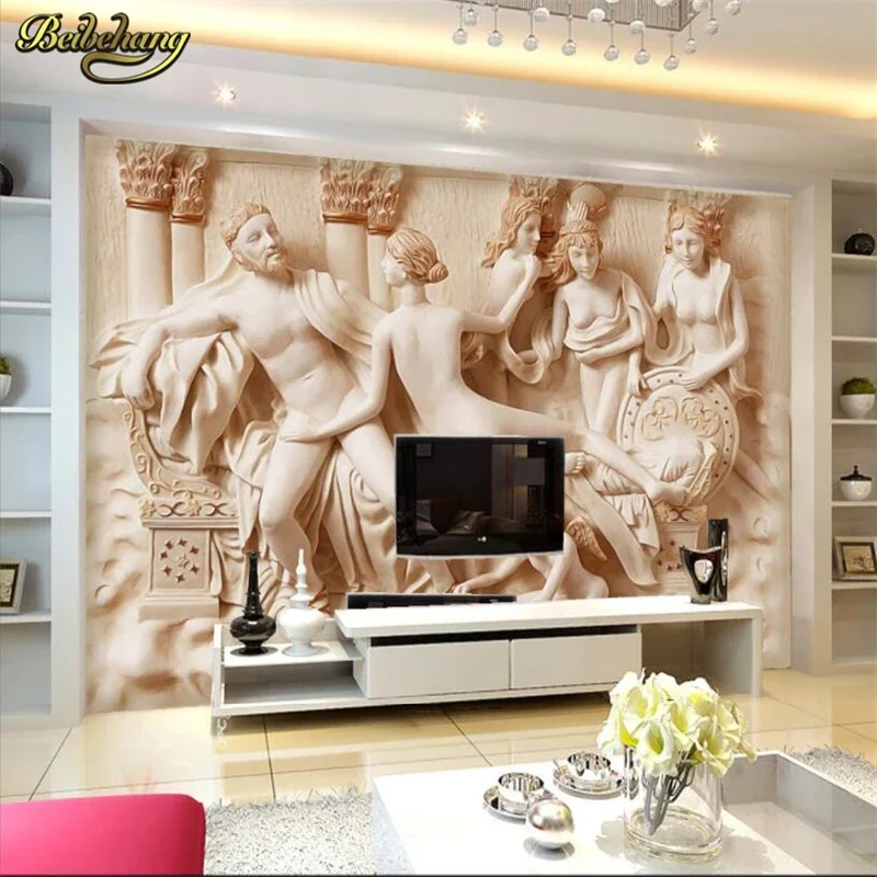 custom Abstract Art Mural Wallpaper papel de parede 3d Stereo Relief Sculpture Photo Wall paper Hotel Living Room TV Backdrop