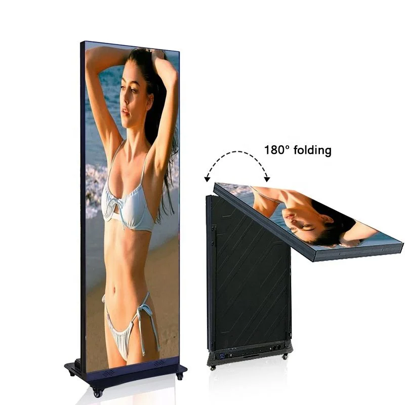 P2.5 Floor‑Standing LED Poster Screen Vertical Digital Advertising LED Totem Display For Shopping Mall Retail Shop Poster