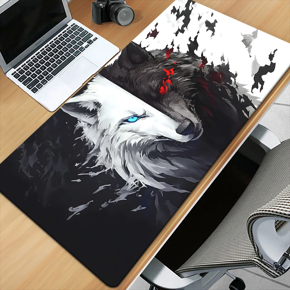 

Black and White Wolf Pattern Mouse Pad Keyboard Game Accessories Mousepad Office Computer PC Player Laptop Desktop Mat Playmat