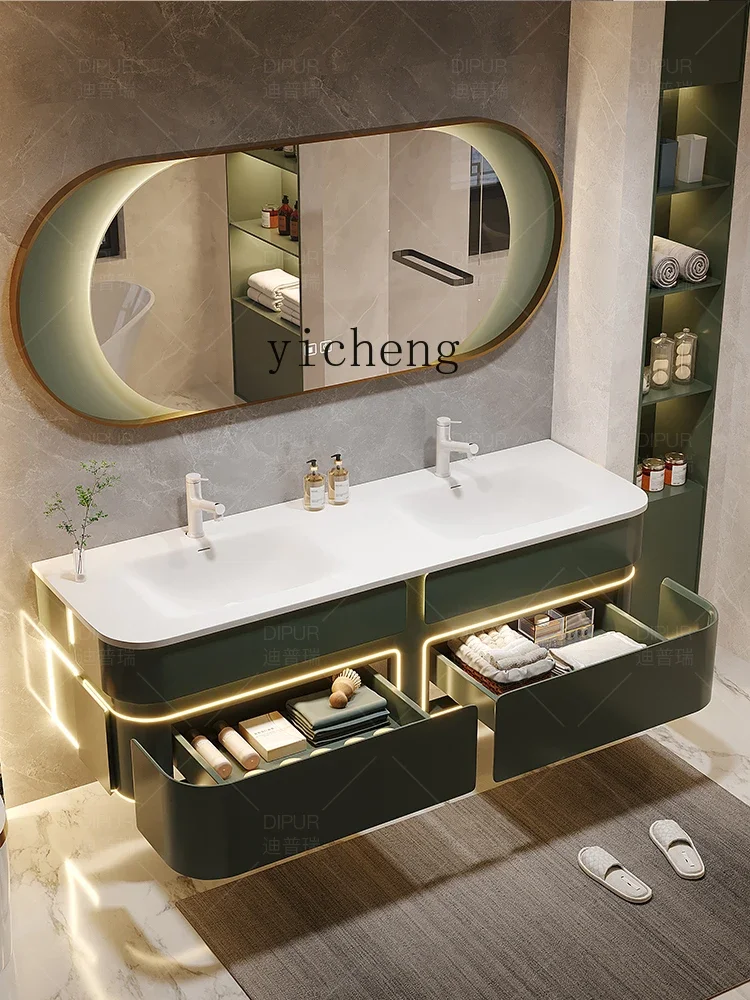 

Integrated Double Basin Bathroom Cabinet Combination Hotel Style Hand Washing Washbasin Washstand New